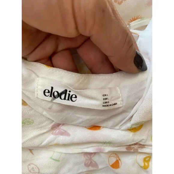 ELODIE Women Cowl Dress BNWOT New White Print - Picture 6 of 7